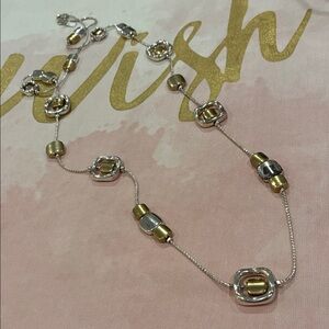 liz & co. Silver and Gold Beaded Long Glowing Shimmering Necklace